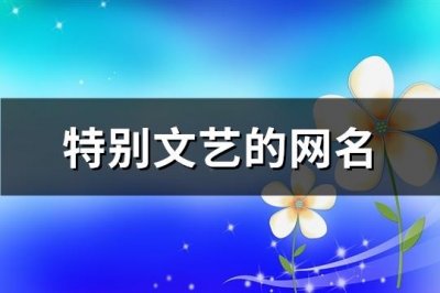 ​特别文艺的网名(精选379个)